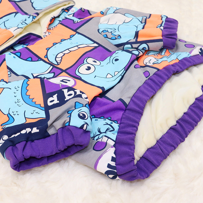 Lila Dino-Pullover für Hunde – Kuschelig & niedlich