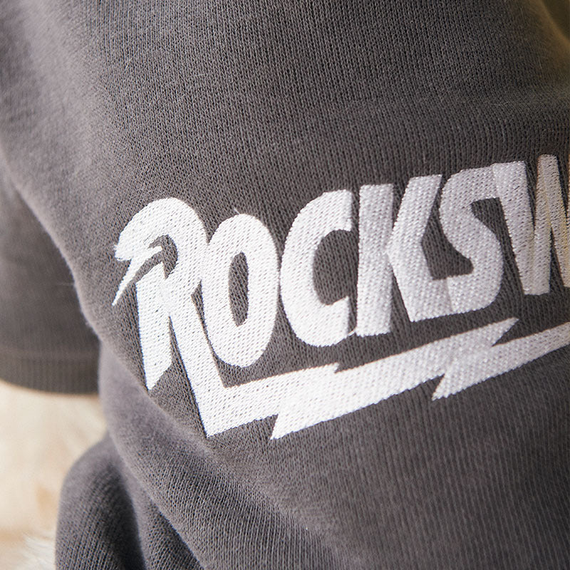 Gestickter Baumwollpullover in Grau – Unisex