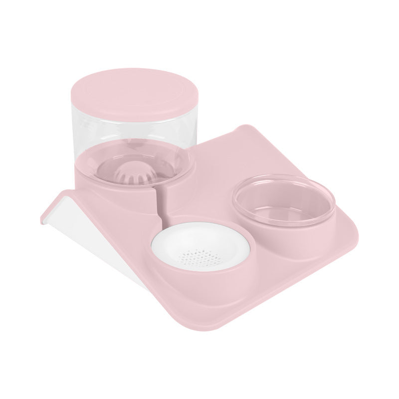 Doppelnapf mit automatischem Trinkbrunnen – Futter & Wasser in einem