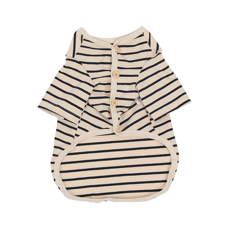 Gestreiftes Freizeitshirt für Hunde – Zweibeinig, aus Baumwolle