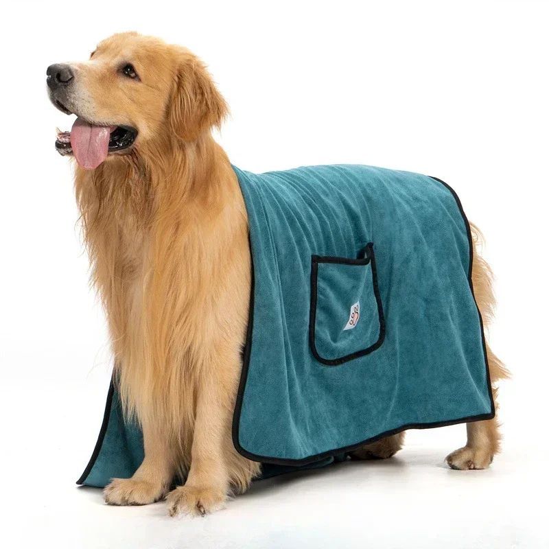 Pet Towel Dog Bathrobe Water Absorbent And Quick Drying Cleaning Beauty Glove Style Pocket Dog Bath Towel Accessori Cani